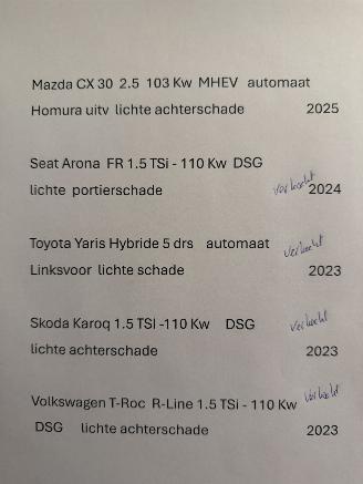 Voiture accidenté Mazda CX-30 2.5  - 103 Kw MHEV. Automaat Homura 2025/9