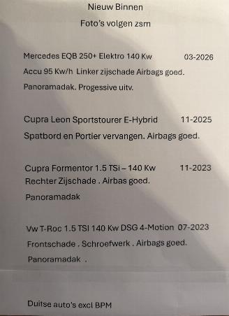 Unfallwagen Mercedes EQB 250 + Elektro  140 Kw Progessive 2026/3