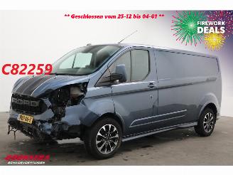 krockskadad bil bedrijf Ford Transit Custom 2.0 TDCI 185 PK Aut. L2-H1 Sport Navi Airco Cruise SHZ Camera AHK 2022/4