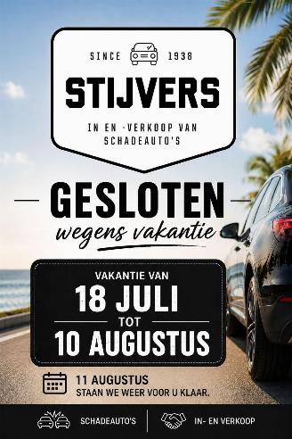 Avarii autoturisme AC  Gesloten van 18-07 tot 10-08 2026/1